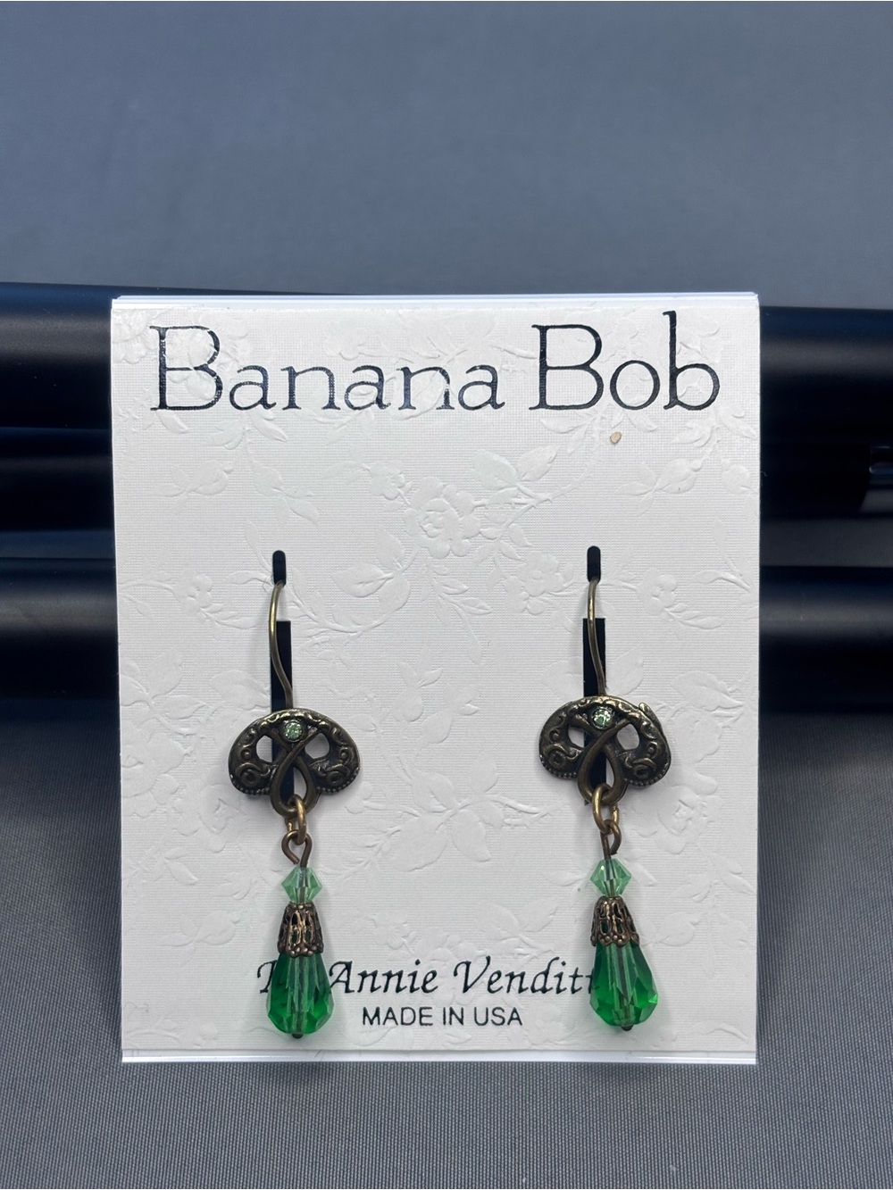 Banana Bob Emerald Green Beaded Teardrop Earrings